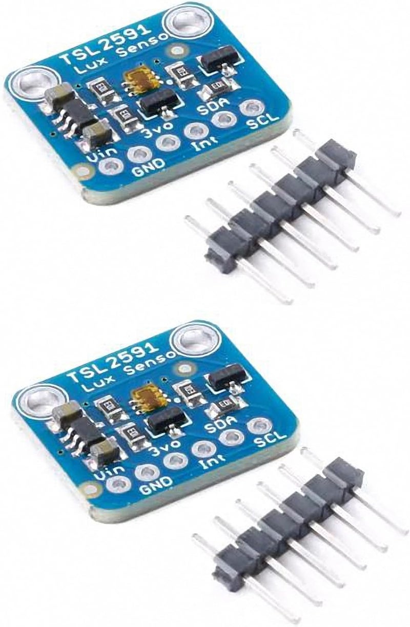 TIC TOC Store 2pcs TSL2591 High Dynamic Range Digital Light Sensor Breakout Module - 600,000,000:1 Ratio, Dual-Spectrum Visible/IR Detection, I2C Interface for QWIIC & Arduino - Image 1